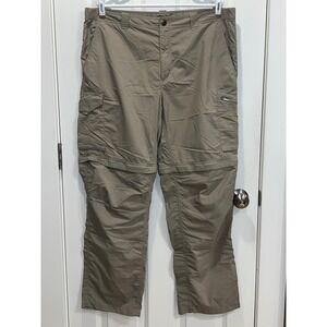 Columbia Beige Convertible Cargo Pants Mens 40x32 Khaki Hiking Shorts